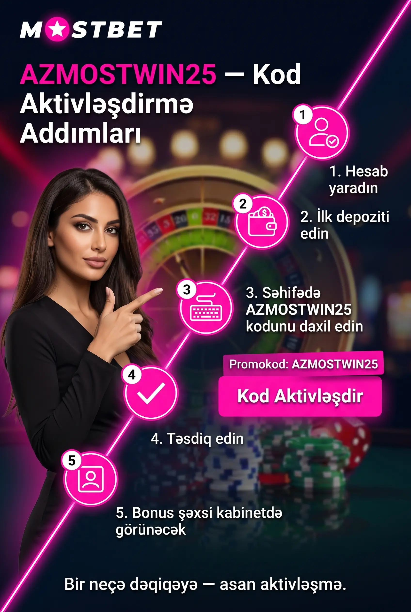 AZMOSTWIN25 ilə promo kod aktivləşdirmə