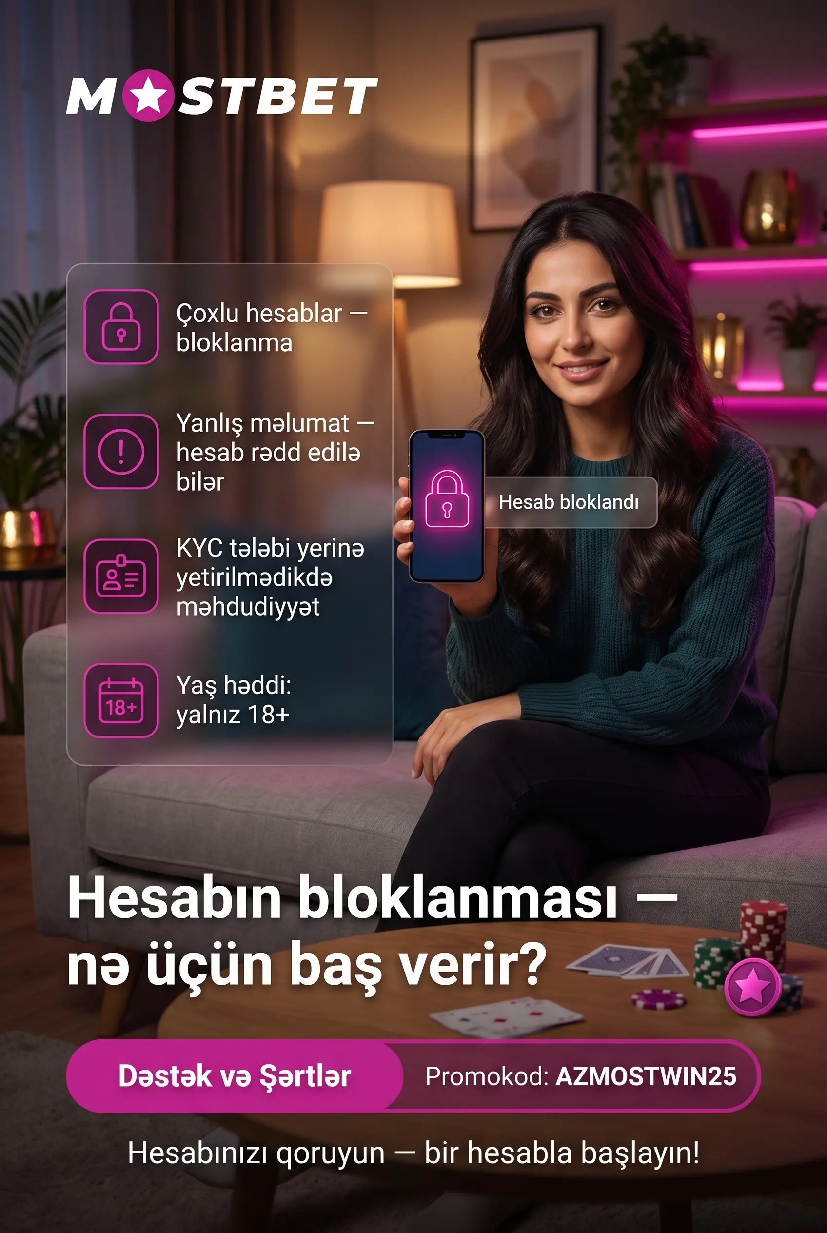 Hesabın bloklanması qaydaları